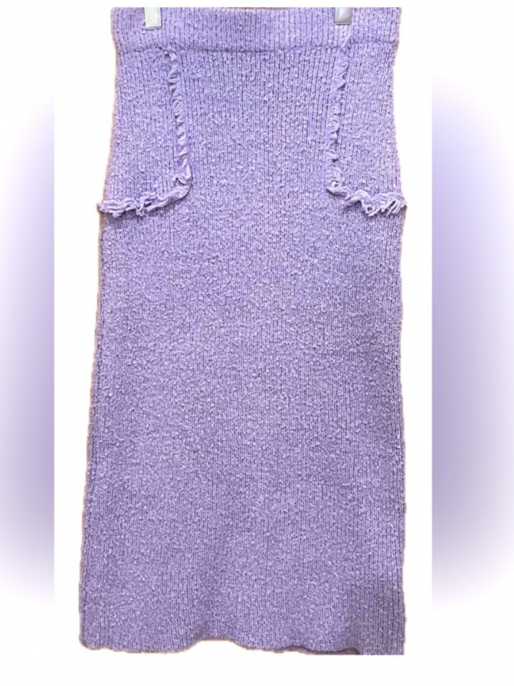 Lavender soft Knit Midi Skirt